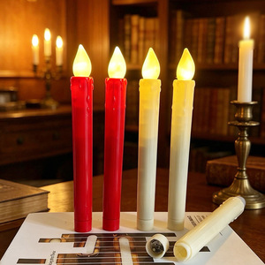 Velas <span class=keywords><strong>LED</strong></span> Eléctricas de Cera Real con Llama Parpadeante Blanca sin Fuego, Control Remoto, Luz Blanca Cálida, Venta al por Mayor - Product Image 1