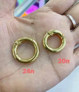 20mm 24mm पीतल दौर वसंत Clasps बकसुआ हुक के लिए DIY कंगन हार कुंजी श्रृंखला कनेक्टर्स निष्कर्ष आभूषण