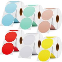 Étiquettes thermiques de couleur ronde de 2 pouces Imprimante d'étiquettes thermiques en cercle personnalisé de 50mm Impression colorée Étiquettes thermiques rondes colorées