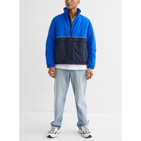 Veste matelassée pour homme, coupe-vent, col rabattu, imperméable, avec fermeture éclair contrastée, design personnalisé OEM, haute qualité