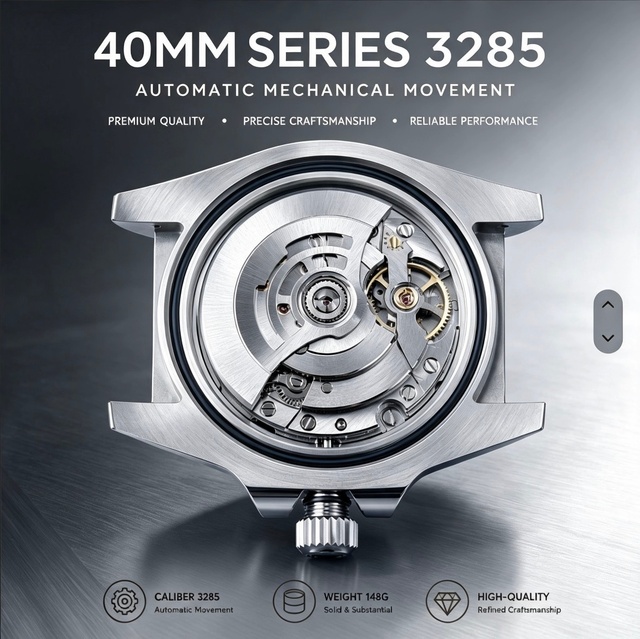 VS Factory Luxury 40mm Men's Stainless Steel Dual Time Zone Automatic Mechanical Watch 3285 Movement High Hip Hop Pointer