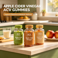 Appelazijn Gummies (ACV), ondersteunt de spijsvertering en stofwisseling, dagelijks voedingssupplement voor volwassenen