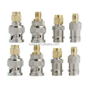 Teste conversor rf conector BNC para conectores SMA Tipo F macho fêmea reta Jack conector coaxial adaptador coaxial