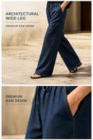 Crop top avec bretelles, ensemble deux pièces en denim brut indigo foncé vintage pour femme, détails de surpiqûres contrastées, manches courtes à nouer devant