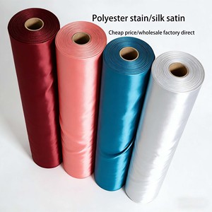 Tissu <span class=keywords><strong>satin</strong></span> <span class=keywords><strong>duchesse</strong></span> <span class=keywords><strong>blanc</strong></span> 100 % polyester, poids moyen, qualité supérieure pour robes de mariée, rideaux et artisanat, finition de luxe - Product Image 2