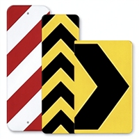 Panneau de signalisation Chevron 8" x 24" en aluminium réfléchissant de qualité ingénierie 3M, fabriqué en Chine