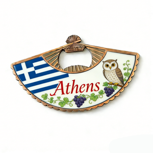 แม่เหล็กติดตู้เย็นโลหะแฟชั่นเคลือบเงาพิมพ์ลาย UV ตามสั่ง ลายกรีซเอเธนส์ - Product Image 6