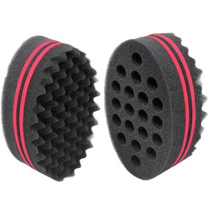 Éponge magique double face ovale à logo personnalisé pour hommes noirs, pour coiffures ondulées et torsadées - Product Image 1