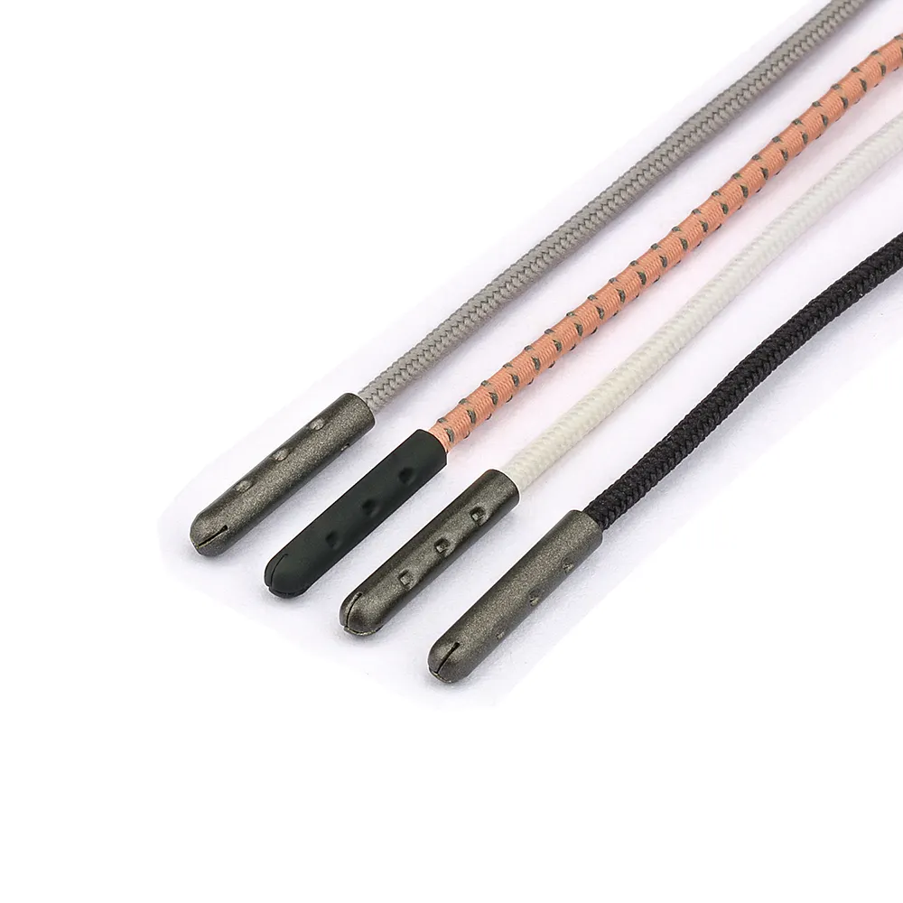Customized/Stock product Draw Cord Hoodie Rope Flat End Plastic Round String Garment Drawcord