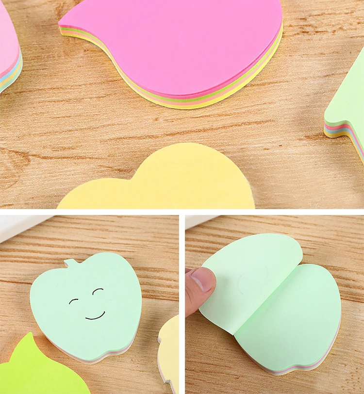 Die Cut Love Heart Shaped Sticky Note Pads 60 Sheets Self Adhesive Memo Pads Easy Tear Off N Times Stickers Removable