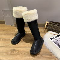 Bottes chaudes antidérapantes à bout rond pour femme, bottes de neige d'hiver à la mode en peluche, nouveau Style