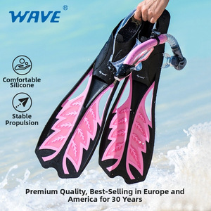 Palmes de plongée WAVE pour adultes, rigidité moyenne, en caoutchouc EVA antidérapant, pour la plongée avec tuba - Product Image 5