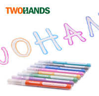 TWOHANDS Contour Marqueurs 8 Couleurs Assorties, Idéal pour écrire et dessiner des lignes sur le Papier, Affiches, de vœux et Cartes Cadeaux