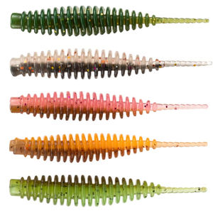 TGD - Juego de 10 Señuelos de Pesca Flotantes Suaves de TPE, Tipo Gusano, Micro Grub, con Cola de Espina, para Pescar Lubina, <span class=keywords><strong>Trucha</strong></span>, Crappie y Perca - Product Image 1
