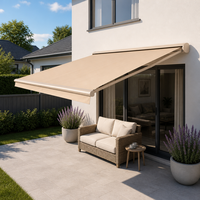 Auvent rétractable électrique avec télécommande, résistant au vent et à l'eau, abri solaire motorisé pour patio
