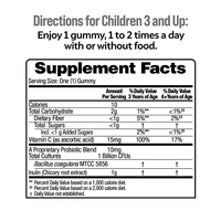 Gommes probiotiques quotidiennes d'usine OEM ODM pour enfant Supplément de vitamine C Soutient un bon équilibre bactérien Gommes en fibres végétariennes