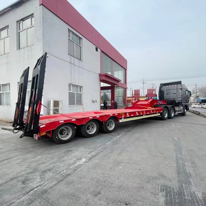 60ton 100ton 12 Wheelers contentor chassis Loader Lowbed Truck Reboque cama baixa plataforma Semi-reboque - Product Image 6