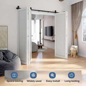 Kit de Herrajes para Puerta Plegable Doble de Acero al Carbono Resistente WEKIS, Moderno, para Entrada, Exterior, Interior, Uso en Interiores y Exteriores - Product Image 3