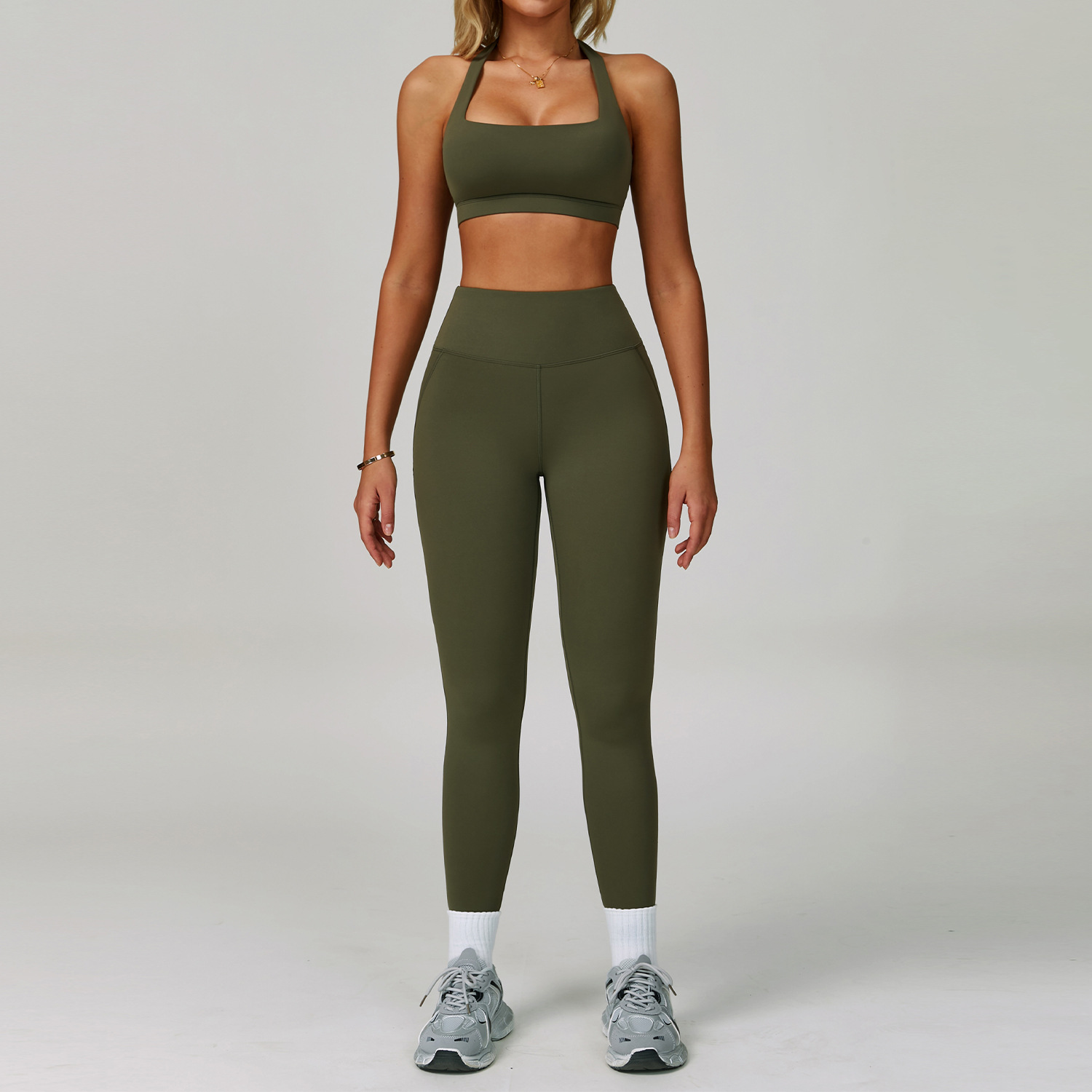 Cross Bra + Leggings (Green)