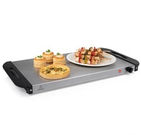 Chauffe-Plats et Réchaud de Buffet en Acier Inoxydable pour Usage Domestique, Facile à Nettoyer, avec 4 Plateaux Séparés, Capacité de 7 QT