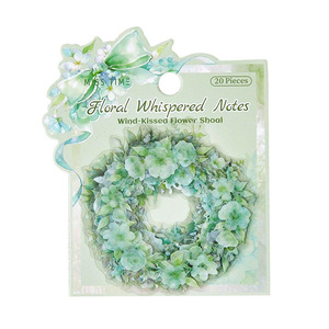 20 autocollants par paquet Série Notes Florales Bordures Florales Décorations et couches de base pour agenda DIY - Product Image 5