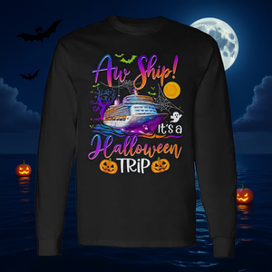 Camiseta de manga larga Aw Ship Halloween Cruise para viaje familiar - Product Image 3