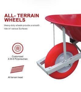 <span class=keywords><strong>Carretilla</strong></span> de Plástico Resistente de 150 kg de Carga y 65 L para Construcción y Jardinería con Rueda Sólida 4.00-<span class=keywords><strong>8</strong></span> - Product Image 2