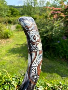 Cuerno Vikingo Medieval para Beber, Hecho a Mano, Tallado, Ecológico, Pulido, de Cuerno de Búfalo Natural, de la Mejor Calidad - Product Image 6