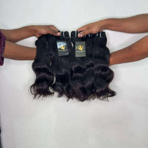 Lot de Cheveux Humains Vierges Indiens Non Traités de Temple, Style Ondulé Bouclé avec Closure et Frontal, Ondulation Profonde Lâche - Product Image 2