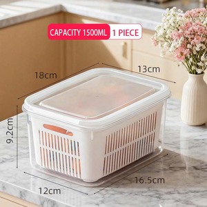 กล่องเก็บของในครัวทันสมัย ฝาปิดแบบมีหูจับ ขนาด 750/1500 มล. ผลิตจากพลาสติก PP เกรดอาหาร เป็นมิตรต่อสิ่งแวดล้อม ดีไซน์แบบโปร่งลายฉลุอเนกประสงค์ - Product Image 5