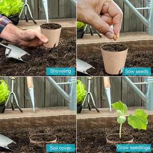 Plateau à semis biodégradable <span class=keywords><strong>en</strong></span> pulpe, <span class=keywords><strong>pot</strong></span> <span class=keywords><strong>de</strong></span> pépinière rond jetable <span class=keywords><strong>en</strong></span> pulpe <span class=keywords><strong>de</strong></span> papier pour graines <span class=keywords><strong>de</strong></span> fleurs - Product Image 6