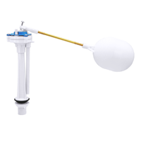 Robinet de remplissage à flotteur en plastique pour réservoir de chasse d'eau de toilettes T1207, Robinet de remplissage à flotteur en plastique pour WC