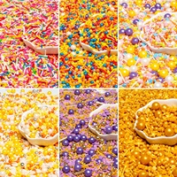 Perles de sucre comestibles pressées, perles de confiserie, Jimmies, vermicelles jaunes solides pour la décoration de gâteaux, ingrédients en gros pour la pâtisserie