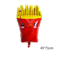 Nouveau Ballon en Aluminium Thème Alimentaire (Pizza, Popcorn, Burger) – Série Décorative pour Enfants – Vente en Gros