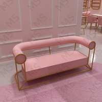 Chaise de salon rose clair à LED pour boutique de spa et salon de beauté Mobilier confortable pour salle d'attente des clients