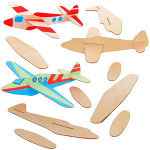 <span class=keywords><strong>2023</strong></span> Kids Montessori Game Toys artigianato in legno fatto a mano 3d Airplane Coloring puzzle per bambini - Product Image 1