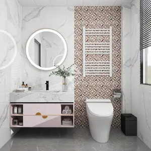 Azulejo de mármol de mosaico de chorro de agua 300 300 contemporáneo para salpicaduras de cocina y azulejo de pared de baño