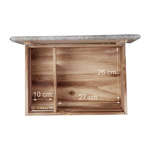 Maisons de <span class=keywords><strong>hérisson</strong></span> d'extérieur, avec rabat de rat, entrée de labyrinthe, 21x46x34 cm, bois de sapin, pour jardin, patio,balcon - Product Image 3