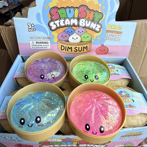 2026 New Maltose Filled Glitter Bun Squeeze Toy TPR Slow Rebound Stress Relief <b>Fidget</b> Toy Squishy Dumplings - Product Image 5