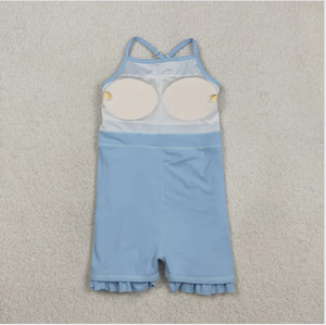 Combinaison de yoga pour filles S0713, bleu uni, mignonne et élégante - Product Image 6