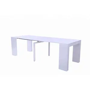 Grande table de salle à manger rétractable en bois MDF, table de restaurant de haute qualité en ligne, ajustable et de style européen