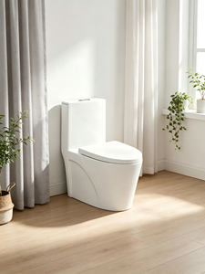 WC monobloc à chasse <span class=keywords><strong>d</strong></span>'<span class=keywords><strong>eau</strong></span> silencieuse, design moderne en céramique à faible absorption <span class=keywords><strong>d</strong></span>'<span class=keywords><strong>eau</strong></span>, pour projets hôteliers - Product Image 2