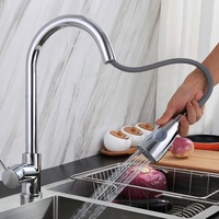 Robinet de cuisine thermostatique moderne à poignée unique et à trou unique, avec rotation à 360 degrés et arrêt d'eau à un bouton