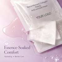Masker Wajah Ceramide Kolagen dengan Air Bunga Peony, Pengunci Kelembapan, Perbaikan, Perawatan Menenangkan untuk Kulit Sensitif dan Tidak Rata