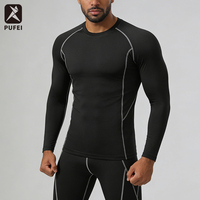 Ensemble de survêtement de sport pour homme, manches longues, séchage rapide, entraînement, fitness, musculation, course à pied, jogging, yoga, OEM