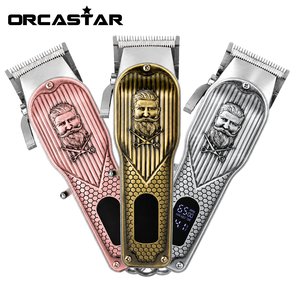 Tondeuse à <span class=keywords><strong>cheveux</strong></span> électrique professionnelle de style vintage ORCASTAR <span class=keywords><strong>pour</strong></span> hommes, en alliage d'acier inoxydable, lame réglable, tête amovible et lavable - Product Image 5