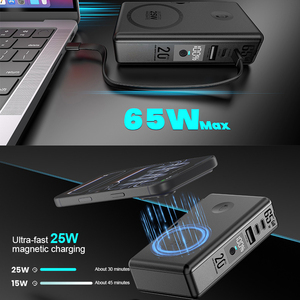 Bán trạng thái rắn Pin qi2.2 từ ngân hàng điện không dây 20000mAh 65W gan nhanh PD sạc máy tính xách tay Sạc di động - Product Image 5