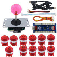 Kit DIY pour manette d'arcade : encodeur USB PC + joystick 4/8 directions + boutons poussoirs lumineux à LED pour borne d'arcade à monnayeur
