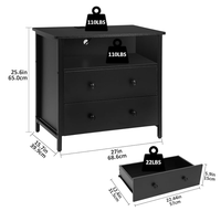 Table de chevet LED avec station de charge et 2 tiroirs, contrôle par application RGB, 2 prises CA et 2 ports USB, rangement ouvert, pieds réglables