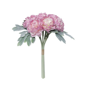 Luli Flocked Peony Artificial Flower High Simulation Silk Flower Nordic Style Home Decor <b>Wedding</b> <b>Props</b> - Product Image 5